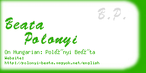 beata polonyi business card